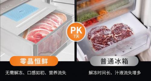 大容量纯平嵌零晶恒鲜，澳柯玛冰箱变小厨房为大空间