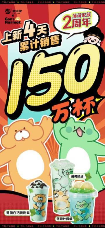 4天热卖150万杯 益禾堂薄荷家族成顶流！