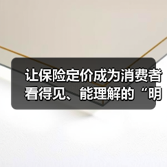 让保险定价成为消费者看得见、能理解的“明白账”