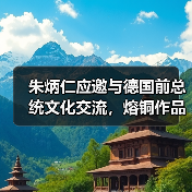 朱炳仁应邀与德国前总统文化交流，熔铜作品《情深和鸣》被收藏