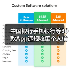 中国银行手机银行等30款App违规收集个人信息被通报