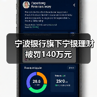 宁波银行旗下宁银理财被罚140万元