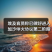 埃及官员称已做好进入加沙停火协议第二阶段的准备工作 埃及官员称已做好进入加沙停火协议第二阶段的准备工作