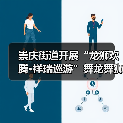 崇庆街道开展“龙狮欢腾·祥瑞巡游”舞龙舞狮巡游互动展演