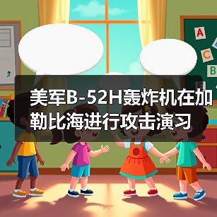 美军B-52H轰炸机在加勒比海进行攻击演习
